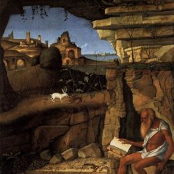 Saint Jerome reading in a Landscape